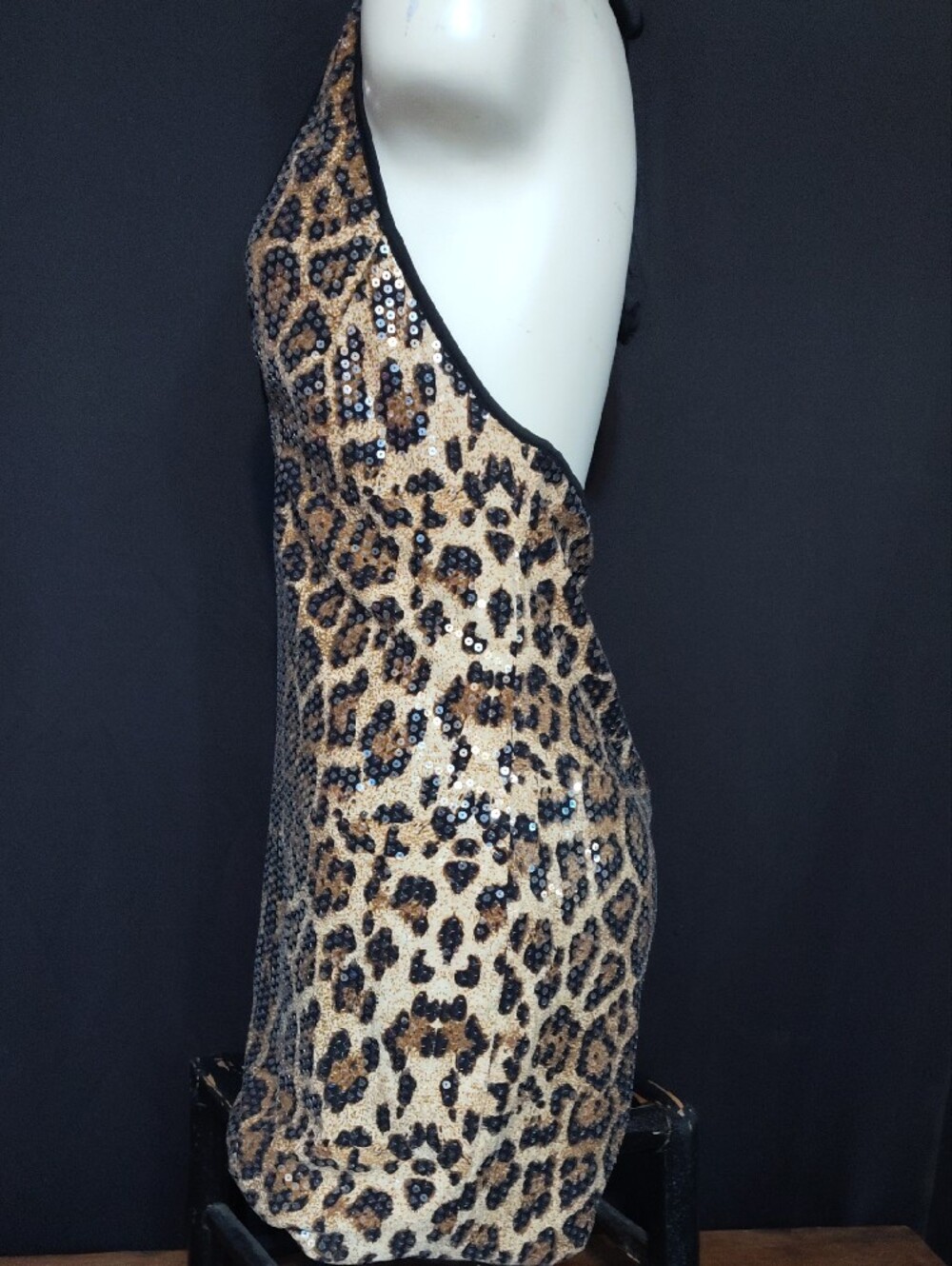 Nasty Gal Women's Leopard Sexy Sequin Halter Dress NWOT - Picture 7 of 9